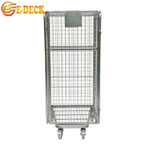Chariot de transport rigide en acier galvanisé à 4 côtés, 10 unités, plateau de sécurité pliable, robuste, pas cher, portable, de haute qualité