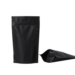 Bolsa de café com zíper de alumínio, bolsa preta para café, folha de alumínio, 250g, 1 kg, 2 kg, qualidade alimentar, impressão de fábrica, janela com suporte personalizado