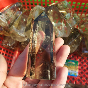 Cristal citrine naturel, 10 pièces, quartz, points cassés, baguettes en cristal à six côtés - Product Image 5