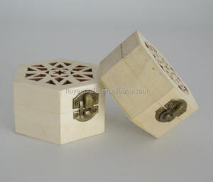 Hộp gỗ chưa hoàn thiện 11cm, hộp đựng đồ trang sức hình lục giác bằng gỗ trơn - Product Image 2