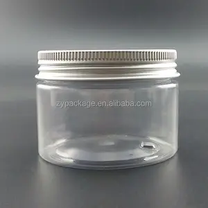 Barattoli cosmetici in plastica trasparente da 4 once, barattolo in PET con coperchio a vite in metallo vaso vuoto in plastica pet per balsamo per capelli