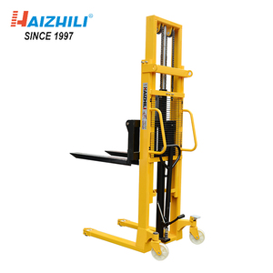 Equipos de almacén apilador manual doble mástil mano apilador con motor - Product Image 1