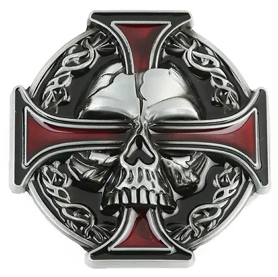 40mm kelt skull cross westerse riem gespen, custom logo gesp