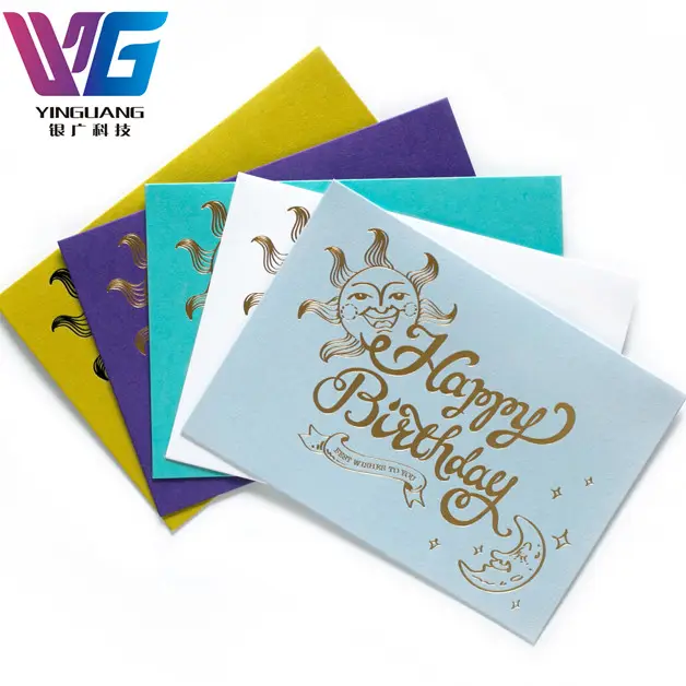 الملونة الإبداعية ورق مزخرف ختم الساخنة هدية عيد ميلاد بطاقة معايدة للأطفال