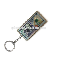 Porte-clés en papier d'aluminium en dollars américains du fabricant Porte-clés de conception unique pour l'affichage du symbole de la monnaie