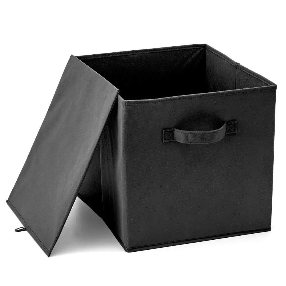 High quality home cloth oxford organizer printed foldable household fabric cube storage box