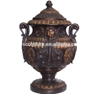 Splendida India Ottone Antico Vaso di Fiori <span class=keywords><strong>con</strong></span> Testa di Leone Maniglie - Product Image 4