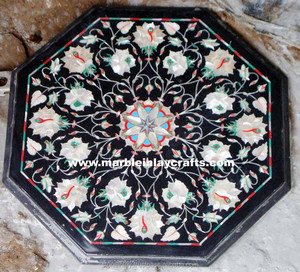 Tops de mesa negros, Decoración de mesa con incrustaciones - Product Image 1