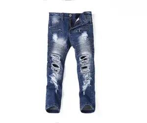 Factory Retail Voorraad Kids Verontruste Biker Jeans Denim Broek Voor Kinderen