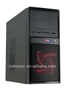 Micro atx caja de la computadora/lector de tarjetas/rojo led del ventilador