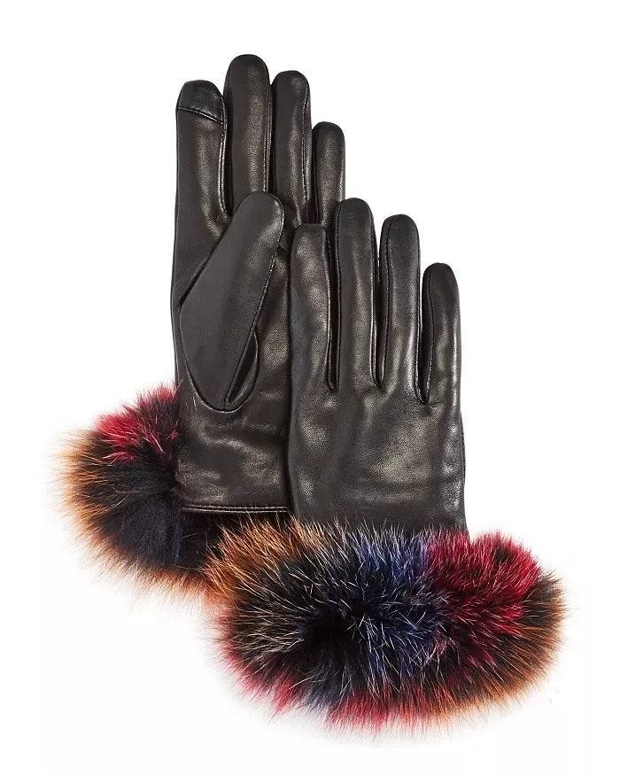 Hot Selling Winter handschuhe Trim Leder Tech Handschuhe Großhandel Dame bunte Fox Pelz für Frauen Hersteller Daily Life Accept