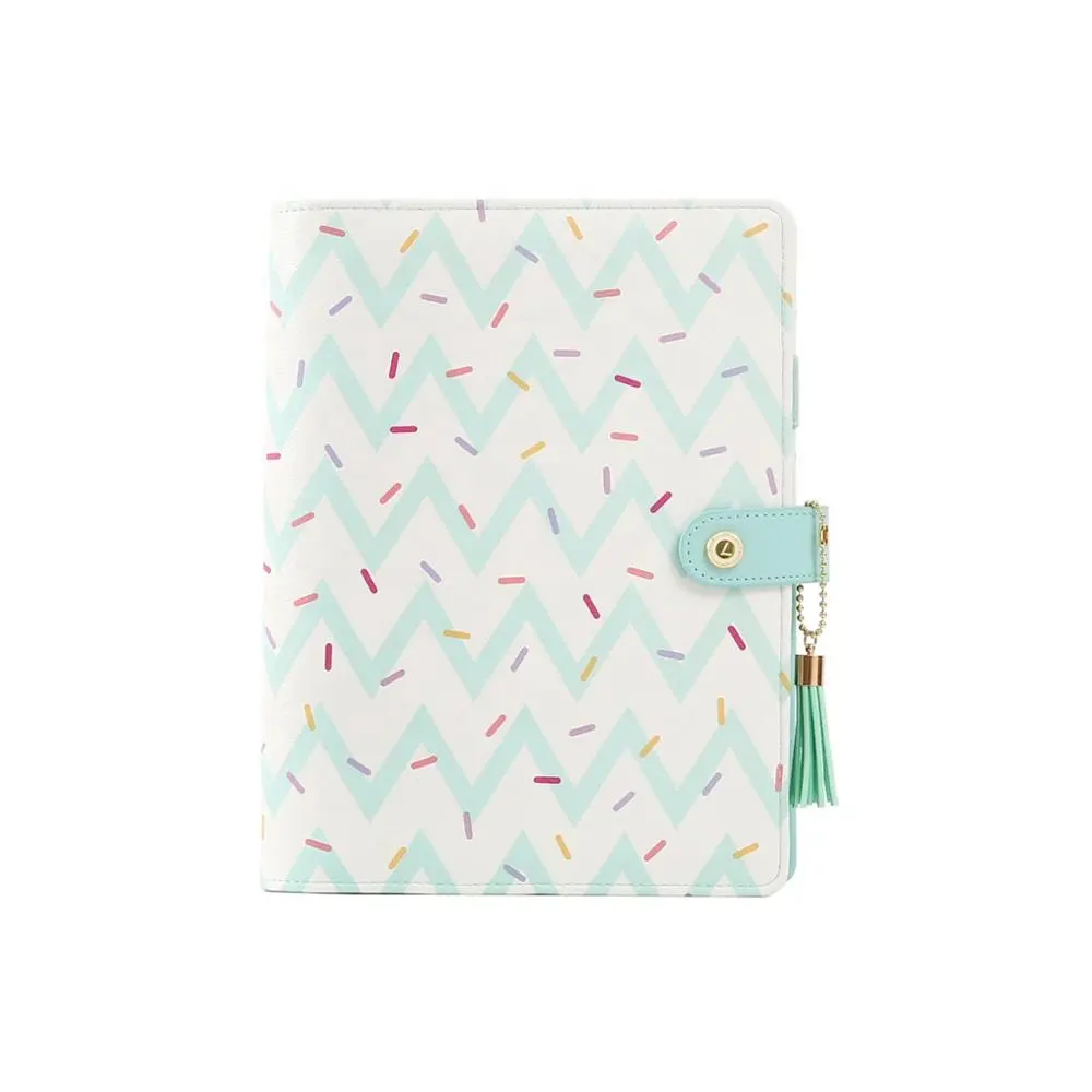 Presentes perfeitos recarga estudante planner, a6 a5 sorvete impresso couro pu organizador de caderno agenda