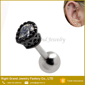 16g Waterdrop Pendientes Barbell Piercing Cartílago Tragus Hélice de Aleación de Zinc Hacia Adelante - Product Image 1
