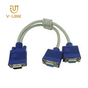 Gold plated vga 3+6 vga cable 1 in 2 out vga cable