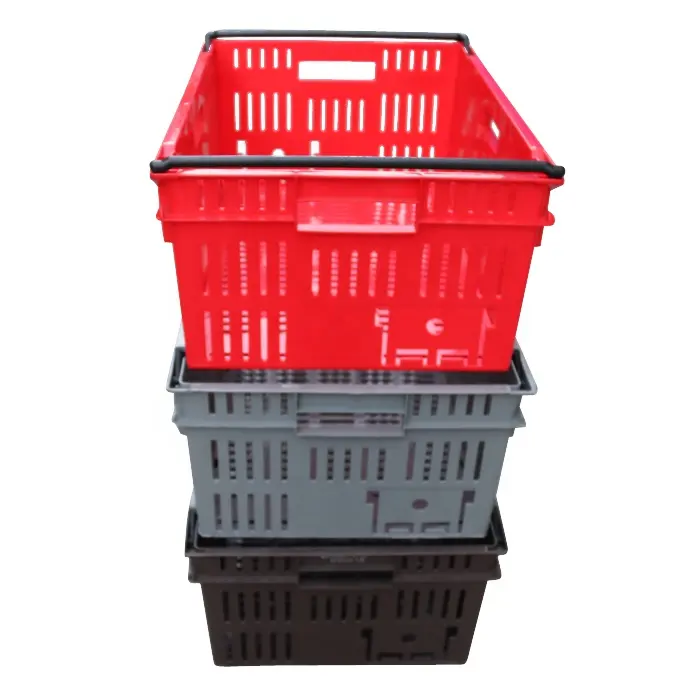 QS-cesta de plástico para pícnic con ventilación grande, cesta de plástico para frutas, cesta de almacenamiento de plástico, cesta de frutas