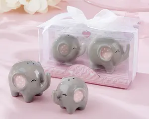 Regali Dell'acquazzone di bambino Piccolo Arachidi Rosa Ragazza Elefante di Ceramica Sale e Pepe Shaker