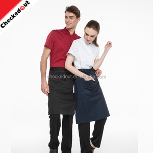 Dernières manches courtes retour maille vêtements <span class=keywords><strong>de</strong></span> tissu conception single-breasted chef <span class=keywords><strong>cuisinier</strong></span> uniforme - Product Image 3