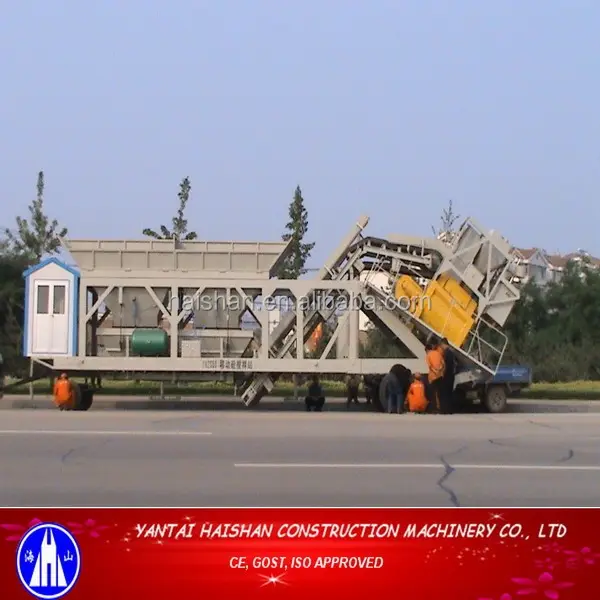 YHZS 50 Mobile Concrete Batching Plant With CE,GOST Certificates