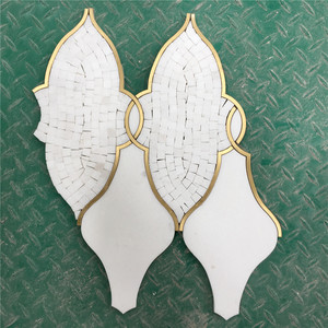 Gạch Lát Đá Cẩm Thạch Nội Thất Chuyên Nghiệp Gạch Lát Sang Trọng Brass <span class=keywords><strong>Mosaic</strong></span> Để Trang Trí Trong Nhà - Product Image 2