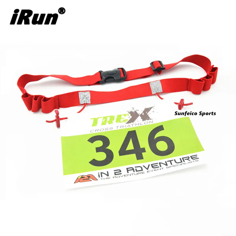 Ceinture de numéro de course de Triathlon avec 6 boucles en Gel d'énergie pour coureurs-taille réglable pour tous-bavoirs porte-numéro fabricant de ceinture