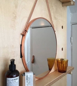 Miroir de chine, cadre métallique, or <span class=keywords><strong>rose</strong></span>, miroir mural rond décoratif, <span class=keywords><strong>salon</strong></span>, salle de bain, <span class=keywords><strong>salon</strong></span>, hôtel - Product Image 4
