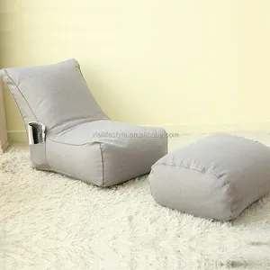 indoor bean bag furniture bean bag chair lounge with ottoman , lazy sofa puff wholesale bean bag recliner chaise lounge