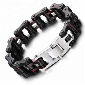 Pulsera de Acero Inoxidable para Hombre, Joyería de Acero Inoxidable de Lujo en Negro y Dorado, Estilo Cadena de Motocicleta - Product Image 6