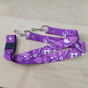 Venta caliente barato imprimir su propia insignia identificación del tejido cuello lanyard para llaves clip - Product Image 5