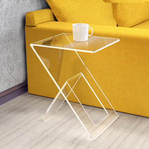 Nhà Máy Bán Buôn Đồ Nội Thất Lucite Snack Giao Diện Điều Khiển Bảng Rõ Ràng Sofa Bảng Bên Acrylic Z Hình Dạng Bánh Bàn Cà Phê - Product Image 4