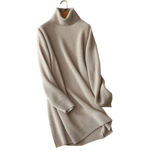 Abito maglione invernale 100% cashmere abito maglione da donna di lusso in puro cashmere con abito <span class=keywords><strong>dolcevita</strong></span> a maniche lunghe - Product Image 1