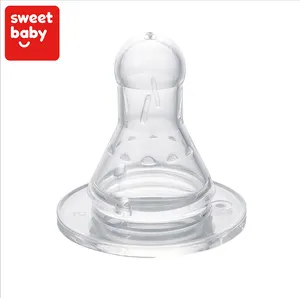 Fabrika standart boyun bebek meme kalibreli ODM lateks BPA ücretsiz sıvı silikon şişe emzik anne sütü biberon meme