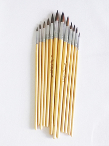 A la venta de pelo de caballo mango de madera pincel de <span class=keywords><strong>acuarela</strong></span> pluma desnuda pintura por números - Product Image 5
