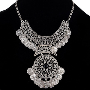 > <span class=keywords><strong>KIKI</strong></span> de Europa plata moneda hueco Collar para mujer nueva collares Vintage - Product Image 2