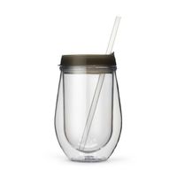 Sans Bpa usine personnalisée en plastique à double paroi en forme d'oeuf gobelet avec de la paille, paille à boire tasse