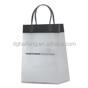 HDPE material bag with plastic handle bag , side and bottom gusset bags