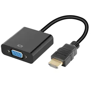 อะแดปเตอร์ HDMI เป็น VGA 1080P ตัวผู้ไปยังตัวเมียแปลงสำหรับคอมพิวเตอร์เดสก์ท็อปแล็ปท็อปพีซีจอมอนิเตอร์โปรเจคเตอร์ HDTV Chromebook