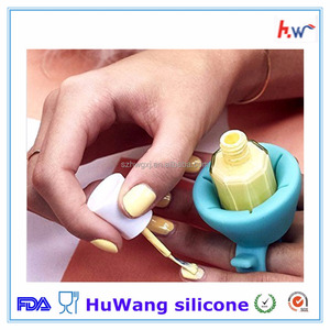 Nueva venta al por mayor Portátil titular de uñas esmalte de silicio con el anillo - Product Image 5