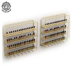 European wall mount nail polish display racks metal wall shelf for manicure salon