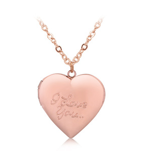 Collana con Medaglione a Cuore Inciso '<span class=keywords><strong>Ti</strong></span> <span class=keywords><strong>Amo</strong></span>' in 6 Colori, Messaggio Segreto Fai-da-Te - Product Image 2