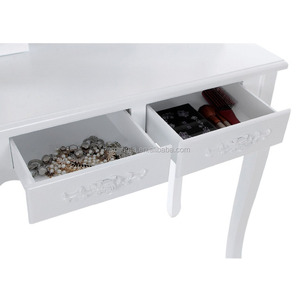 Vente <span class=keywords><strong>en</strong></span> gros Console de coin <span class=keywords><strong>en</strong></span> bois pour maquillage royal Coiffeuse pas chère avec miroir coiffeuse avec miroir <span class=keywords><strong>en</strong></span> contreplaqué <span class=keywords><strong>laqué</strong></span> <span class=keywords><strong>blanc</strong></span> - Product Image 4