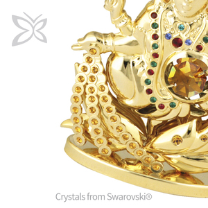 คริสตอคราฟต์ รูปปั้นเทพีลักษมี ศาสนาฮินดูอินเดีย ชุบทอง 24K ประดับคริสตัลเจียระไนทรงเหลี่ยม ของขวัญงานแต่งงานหรือเทศกาลดีวาลี ขนาด 7x10.5 ซม. - Product Image 4