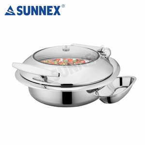 Sunnex อุปกรณ์ร้านอาหารในโรงแรม,กระทะทำอาหารแบบบุฟเฟต์เชื้อเพลิงจาน Chafer เหนี่ยวนำไฟฟ้าขนาดเล็ก