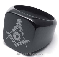 Edelstahl Schmuck schwarz Farbe Blank Ring für Design selbst Masoni Design Ring für Männer MSR 012