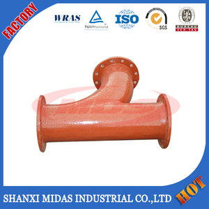 Ramal de la tubería de hierro dúctil con bridas tee fitting, Conector de derivación pipe fitting - Product Image 1