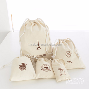 有機Cotton Canvas素材巾着ギフトポーチBag卸売