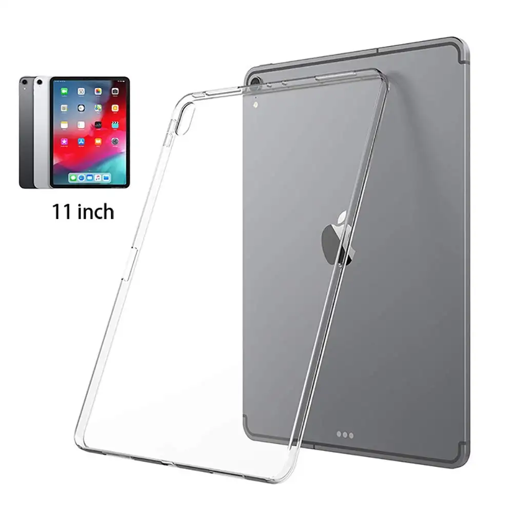 Casing Ponsel Apple iPad Pro 12.9, Casing Gel TPU Gel Transparan Bening Fleksibel Tahan Guncangan untuk Apple iPad Pro 11, iPad Air