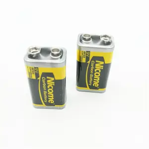 factory brand best selling smallest 9v 6f22 carbon zinc battery for thermometer