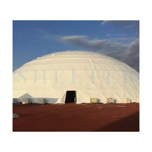 巨型圆顶帐篷价格便宜隔音测地活动字幕White 850g/sqm PVC涂层聚酯织物住房圆顶5年以上