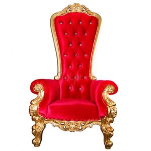 Bán Buôn Nhung Đỏ Nhà Sản Xuất Cổ Điển Đám Cưới Ngai Vàng Ghế - Product Image 1