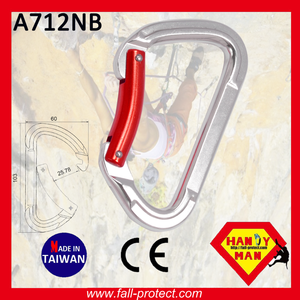 Mosquetón de aluminio Taiwan Bent Gate para deportes extremos, 23KN - Product Image 4